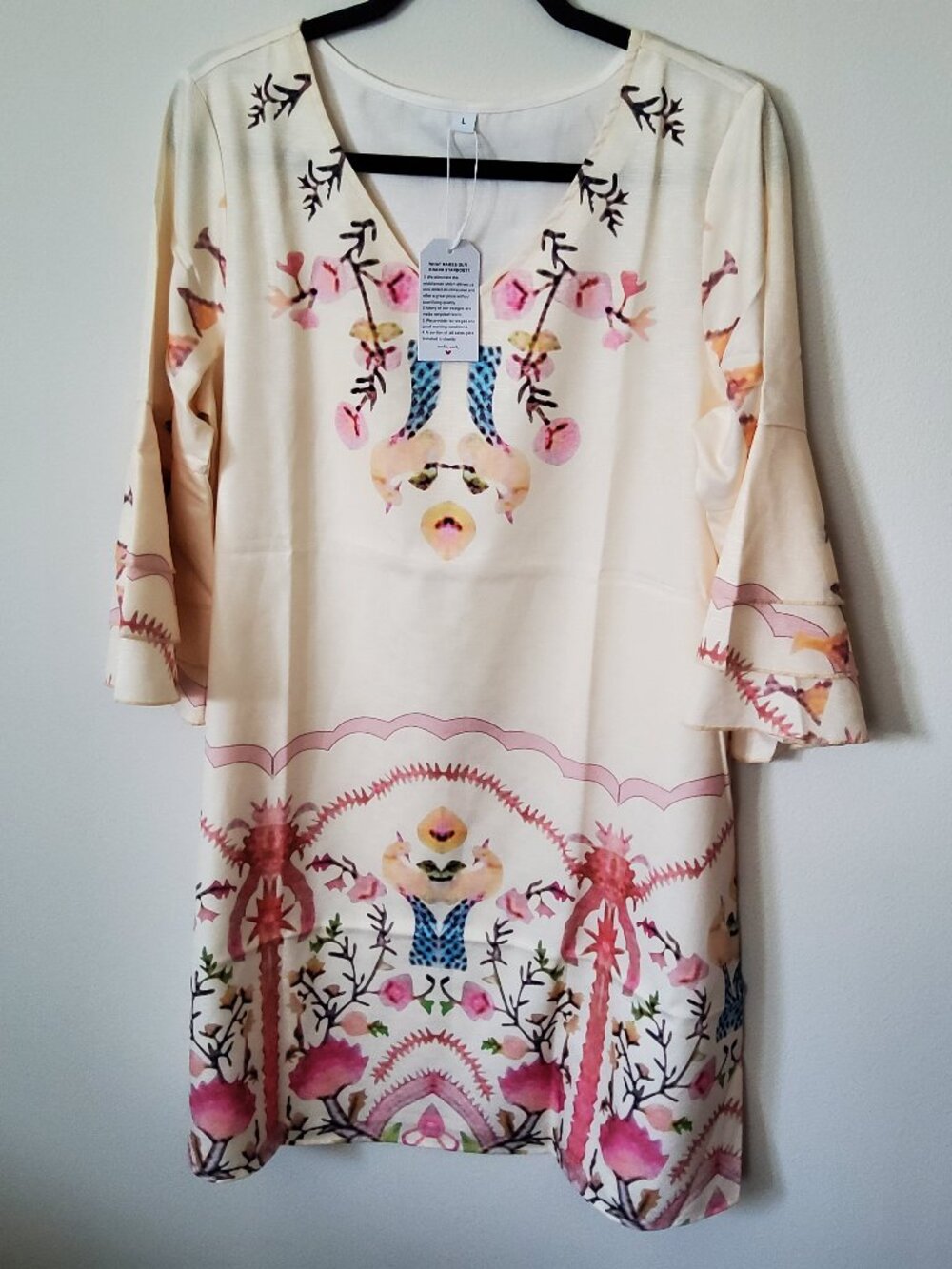 Romantic Boho Chic Floral knee length dress size L